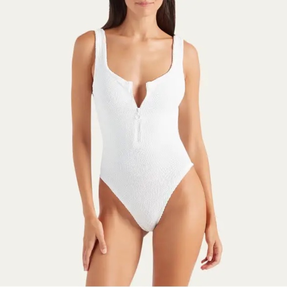 Hunza G Dallas one piece swimsuit in white NWT